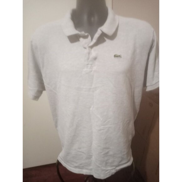 Lacoste Other - LACOSTE Size 8 Men's Solid Gray Logo Short Sleeve Cotton Golf Polo Shirt 2XL